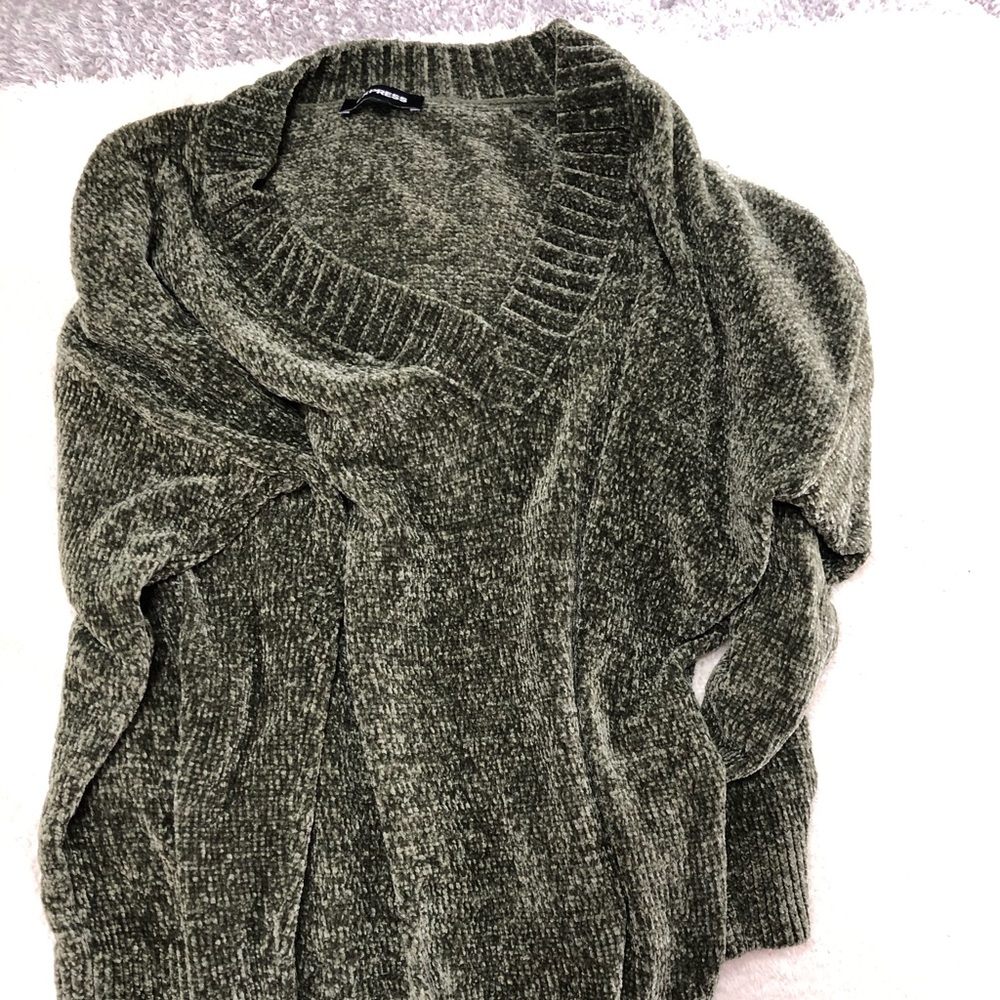 Express green polyester sweater dress